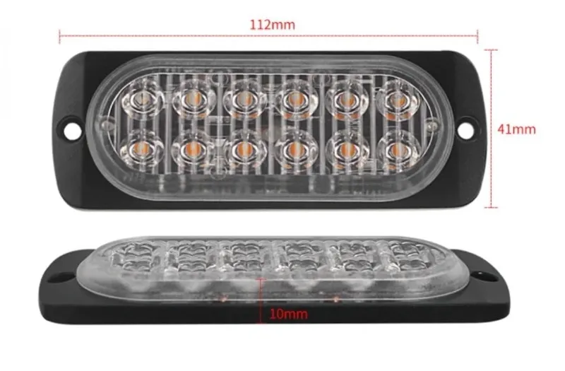 12 LED ЛЕД Аварийна Лампа За Пътна Помощ, Жълта Блиц Светлина, Мигаща! - 6