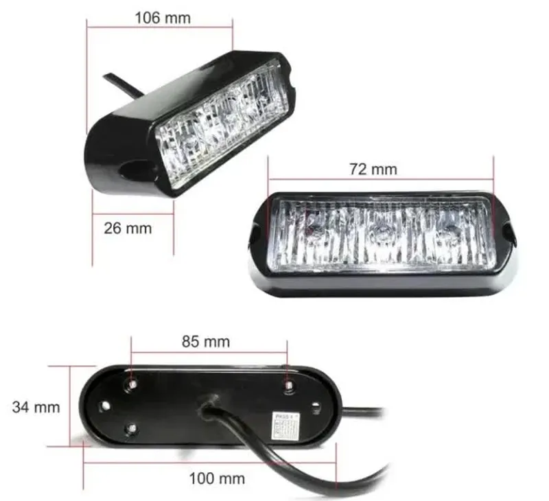 3 LED Аварийна Лампа За Пътна Помощ, Жълта Блиц Светлина, Мигаща! MAR751 - 2