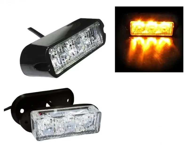3 LED Аварийна Лампа За Пътна Помощ, Жълта Блиц Светлина, Мигаща! MAR751 - 5