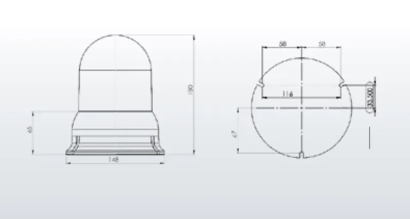 Въртяща Сигнална Аварийна Оранжева Лампа Маяк с Крушка 24V, Ø 148mm - 1