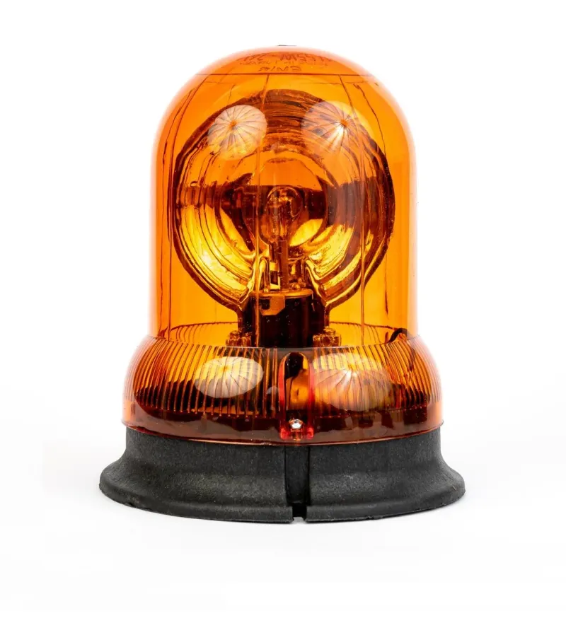 Въртяща Сигнална Аварийна Оранжева Лампа Маяк с Крушка 24V, Ø 148mm - 0