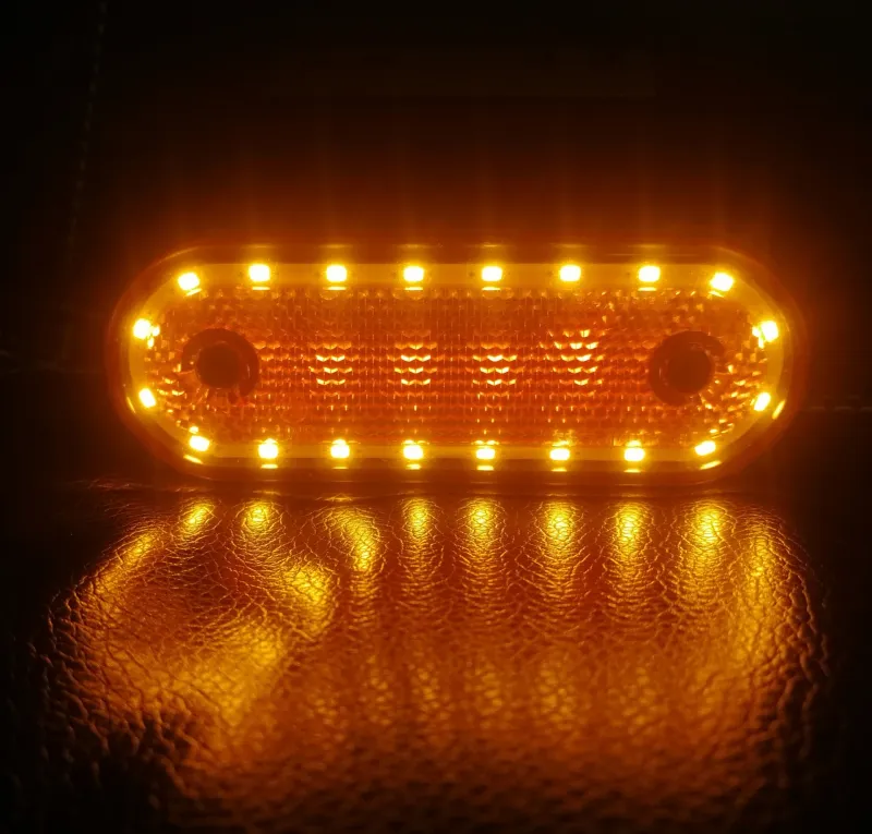 LED Диоден Габарит Маркер Токос Със Стойка Оранжев 20 Диода 12V - 24V За Камион Бус Ван Ремарке Каравана Платформа - 1