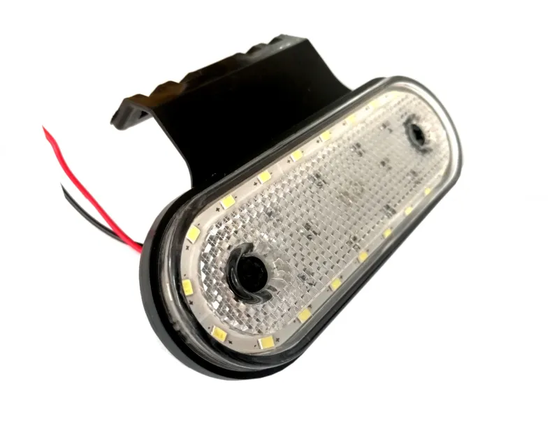 LED Диоден Габарит, Маркер, Токос Със Стойка, Бял, 20 Диода, 12V - 24V За Камион, Бус, Ван, Ремарке, Каравана, Платформа - 1