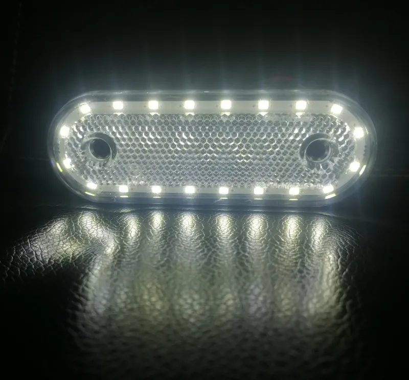 LED Диоден Габарит, Маркер, Токос Със Стойка, Бял, 20 Диода, 12V - 24V За Камион, Бус, Ван, Ремарке, Каравана, Платформа - 4