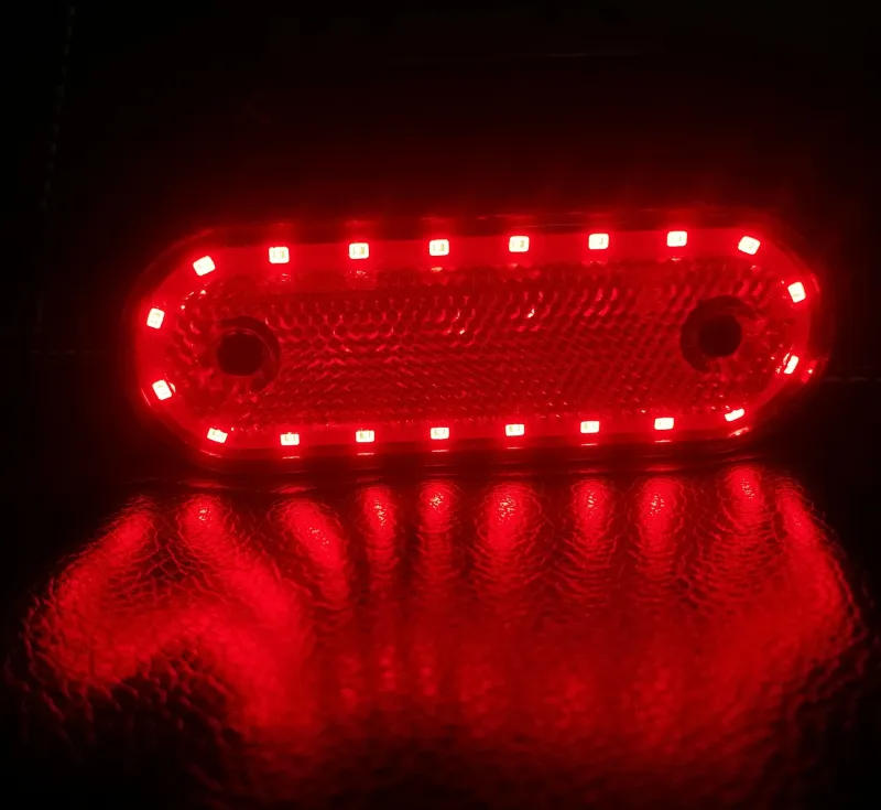 LED Диоден Габарит Маркер Токос със стойка 12V - 24V За Камион Бус Ван Ремарке Каравана Платформа червен - 4