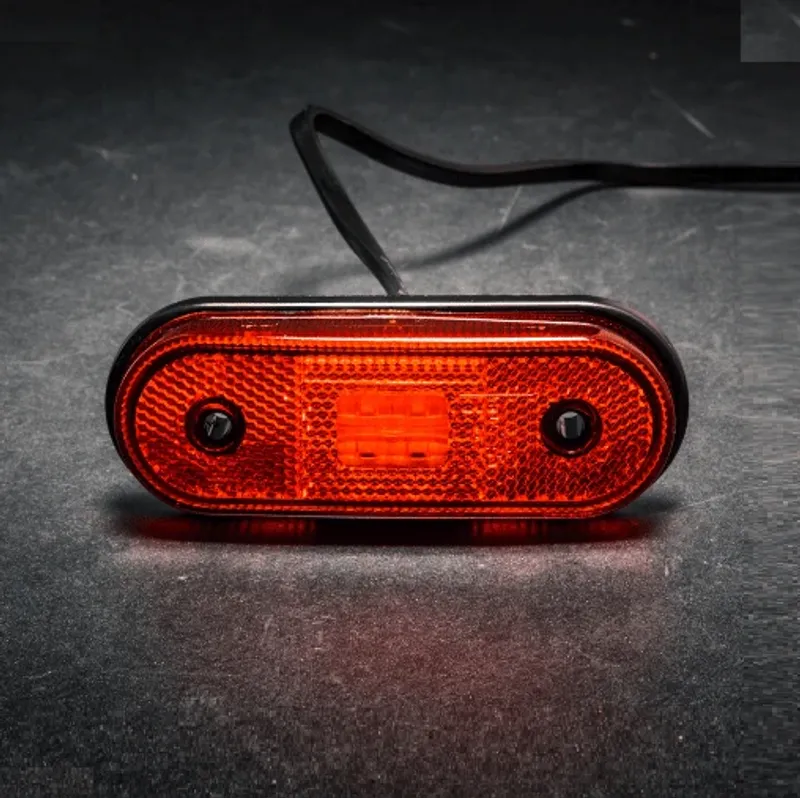 LED ЛЕД Светодиоден Водоустойчив Червен Габарит Маркер Токос 12 - 24V за камион бус ван пикап ремарке каравана платформа и др. 120 x 46 mm - 1