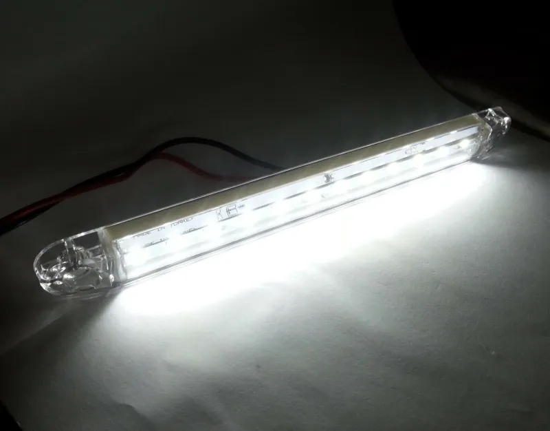 ЛЕД LED Бял Диоден Маркер Габарит Токос със 12 светодиода за камион ремарке бус ван каравана платформа 12V-24V - 1