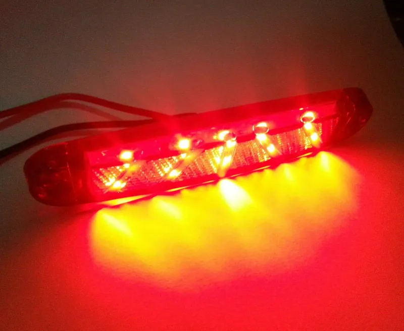 ЛЕД LED Червен Диоден Маркер Габарит Токос с 15 светодиода за камион ремарке бус ван каравана платформа 12V-24V - 1