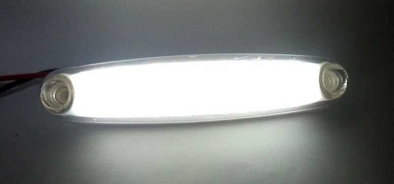 LED Светодиоден Габарит Неон Ефект Маркер Токос Бял 12V-24V 107 mm - 1