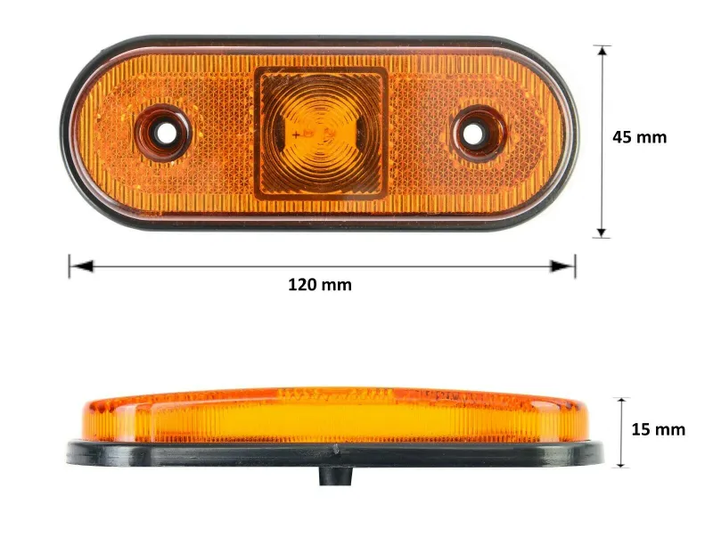 1 брой 12-24V LED Диоден Маркер Токос Габарит Светлина За Камион Ремарке Платформа Оранжев - 1