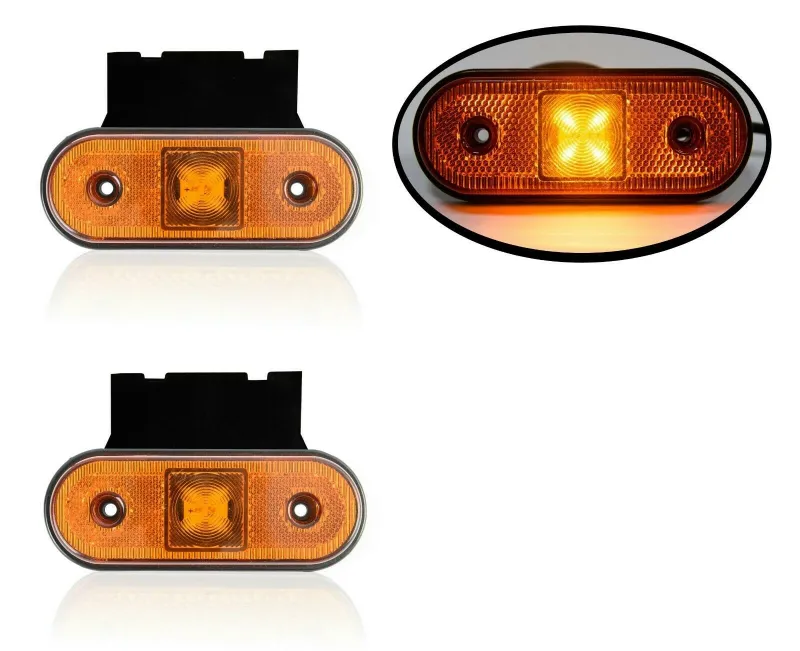 1 брой 12-24V LED Диоден Маркер Токос Габарит Светлина За Камион Ремарке Платформа Оранжев - 0