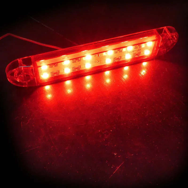 1 брой ЛЕД LED Червен Диоден Маркер Габарит Токос със 12 светодиода за камион ремарке бус ван каравана платформа 12V - 3