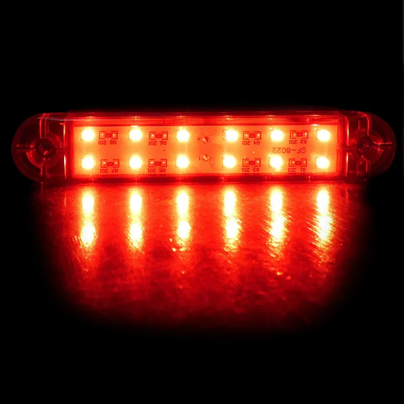1 брой ЛЕД LED Червен Диоден Маркер Габарит Токос със 12 светодиода за камион ремарке бус ван каравана платформа 12V - 6