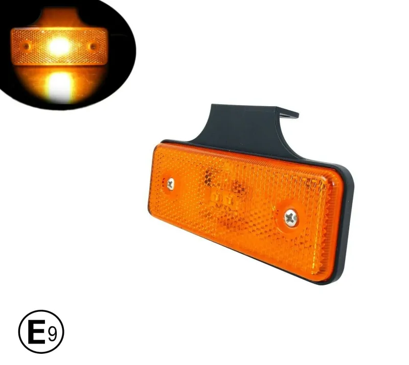 1 брой LED Оранжев Светодиоден Страничен Габарит Със Стойка, Маркер, Токос 12v 24v Е-марк Е9 за камион, бус, ван, платформа, каравана - 1