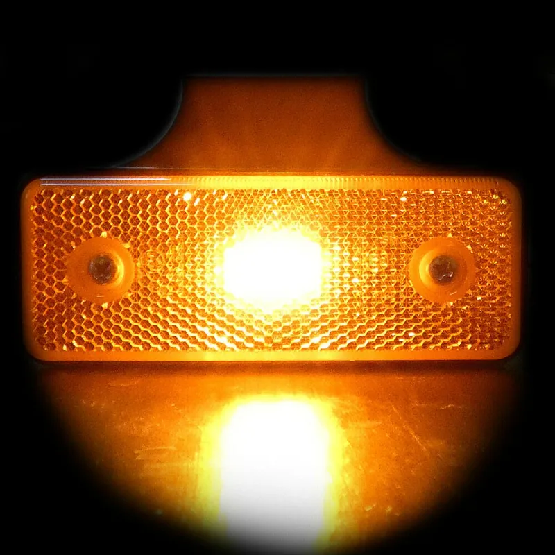 1 брой LED Оранжев Светодиоден Страничен Габарит Със Стойка, Маркер, Токос 12v 24v Е-марк Е9 за камион, бус, ван, платформа, каравана - 4