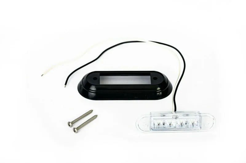 LED Диоден Вграден Страничен Габарит, Маркер, Токос Бял12-24V за камион, бус, ван, платформа, ремарке Е-марк Е9 - 2