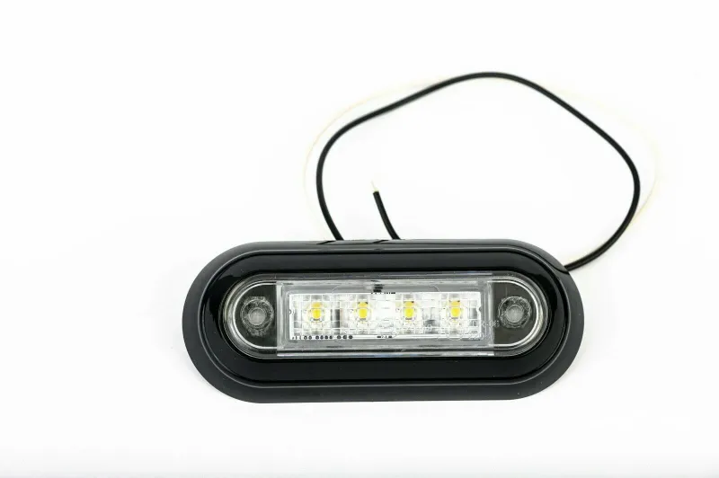 LED Диоден Вграден Страничен Габарит, Маркер, Токос Бял12-24V за камион, бус, ван, платформа, ремарке Е-марк Е9 - 5