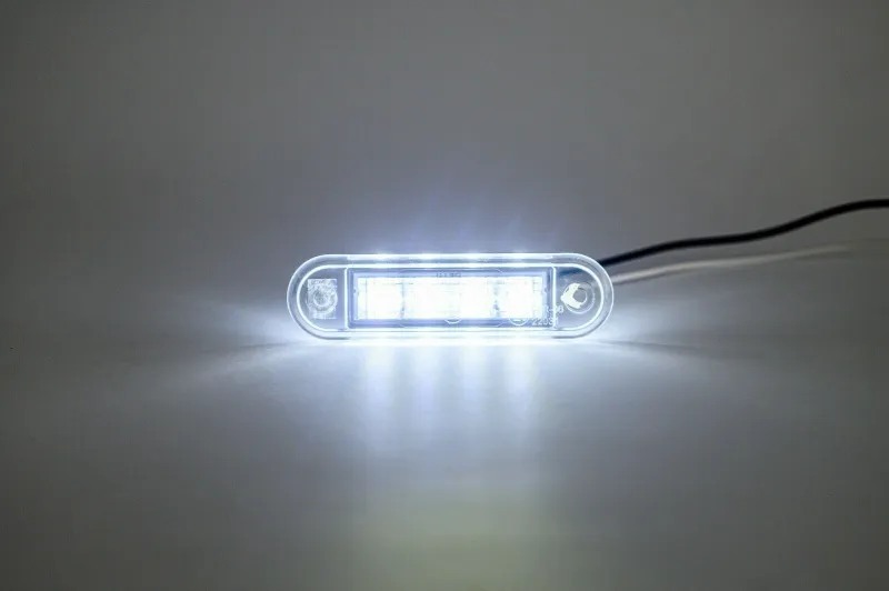 LED Диоден Вграден Страничен Габарит, Маркер, Токос Бял12-24V за камион, бус, ван, платформа, ремарке Е-марк Е9 - 6