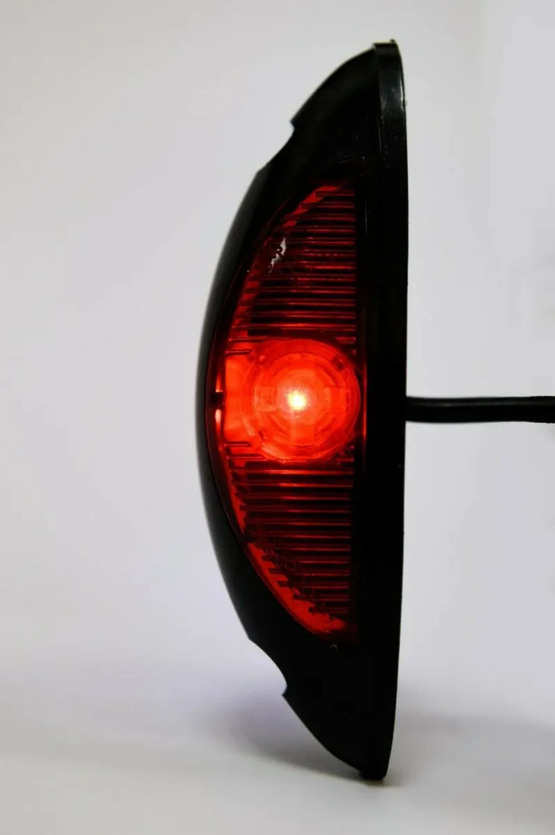Универсален LED Светодиоден Страничен Габарит Маркер червено-бяло с плоска основа за вертикален монтаж за бус ремарке камион каравана кемпер 24V - 3