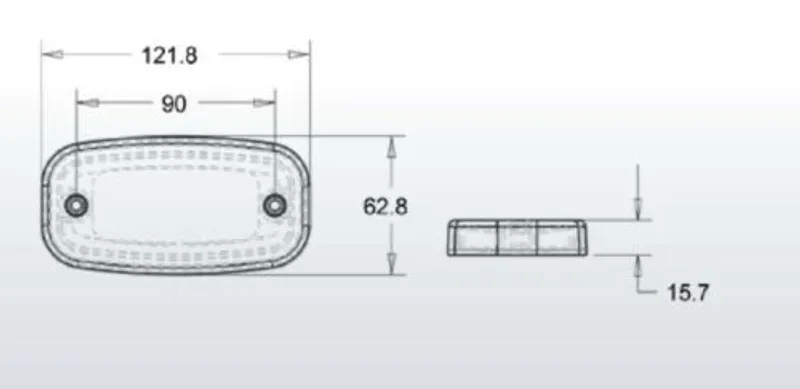 LED Червен Светодиоден Габарит Маткер Токос Неон Ефект, 122mm x 63mm , с Три Функции 12V-24V - 5