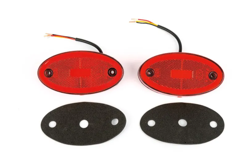 LED Светодиоден Габарит, 116mm x 60mm, Червен, Неон Ефект, Три Функции,12V-24V - 2