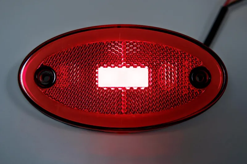 LED Светодиоден Габарит, 116mm x 60mm, Червен, Неон Ефект, Три Функции,12V-24V - 5