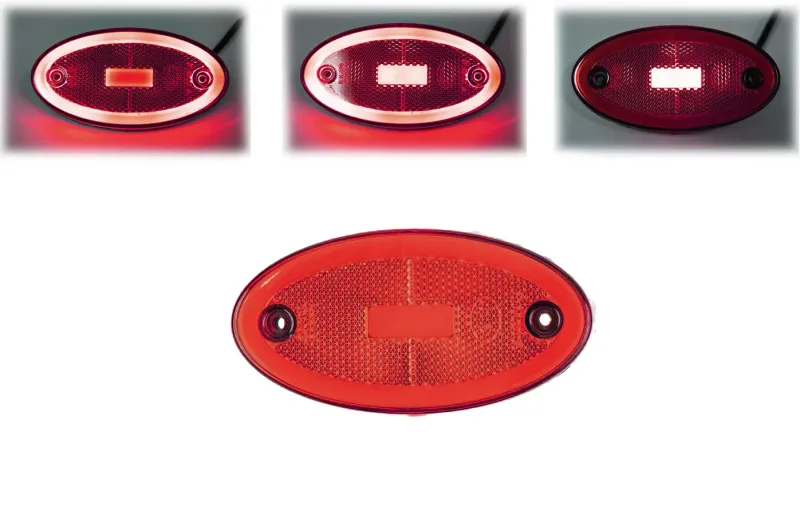 LED Светодиоден Габарит, 116mm x 60mm, Червен, Неон Ефект, Три Функции,12V-24V - 0