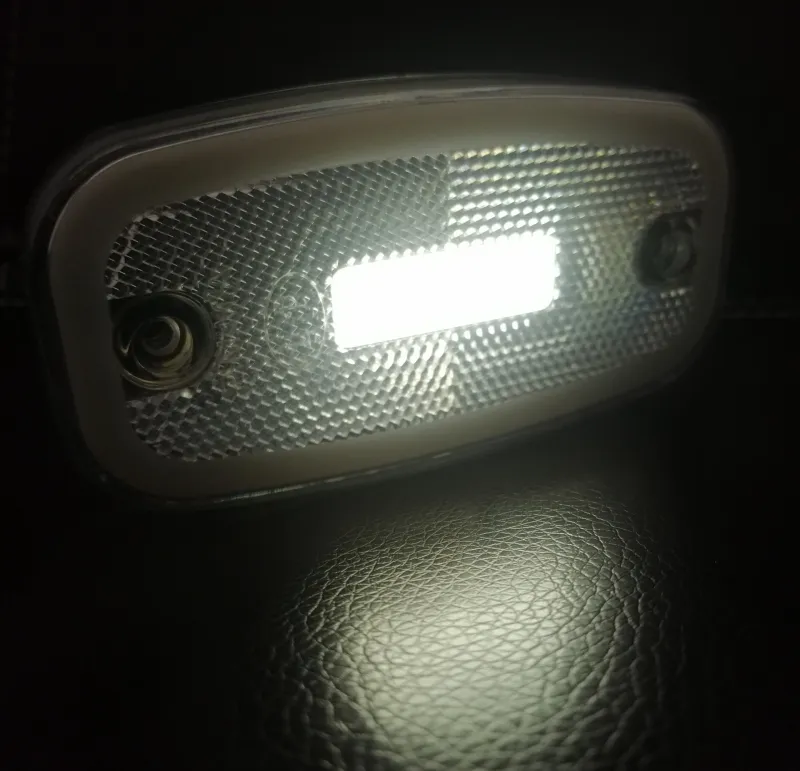 LED Бял Светодиоден Габарит Маткер Токос Неон Ефект, 122mm x 63mm , с Три Функции 12V-24V - 4