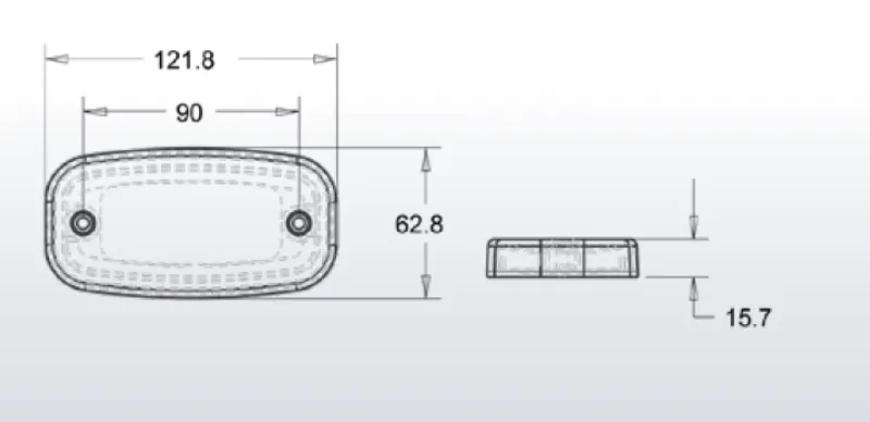 LED Бял Светодиоден Габарит Маткер Токос Неон Ефект, 122mm x 63mm , с Три Функции 12V-24V - 7