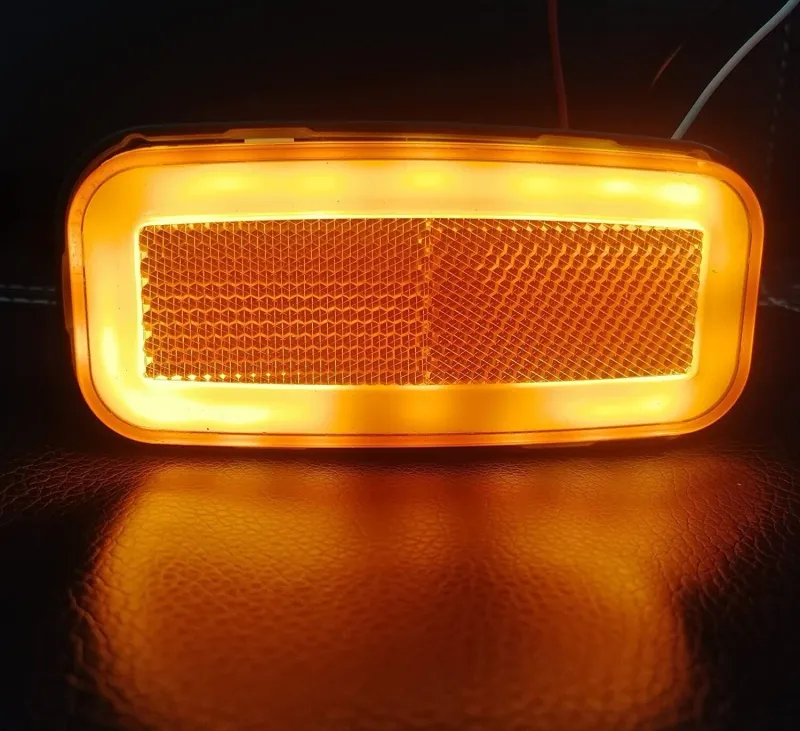1 брой LED Оранжев Светодиоден Габарит Със Стойка Маркер Токос с Вграден Рефлектор и Ефект Неон 12V - 24V - 4
