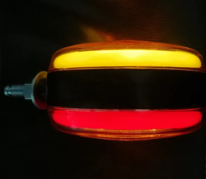 1 брой ЛЕД LED габарит за огледало ОБЕЦИ за камион 12-24V Scania Сканиа Volvo Волво MAN МАН DAF ДАФ Mercedes Мерцедес с ефект Неон Neon в оранжево-червено - 6