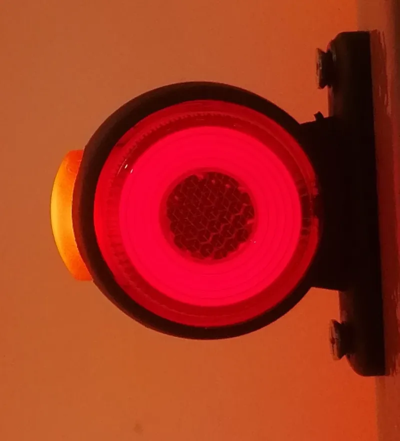 1 брой LED ЛЕД светодиоднен габарит, токос, рогче 24V с три светлини бяла,жълта,червена Неон Ефект за ремаркета, платформи, камиони и др. - 3