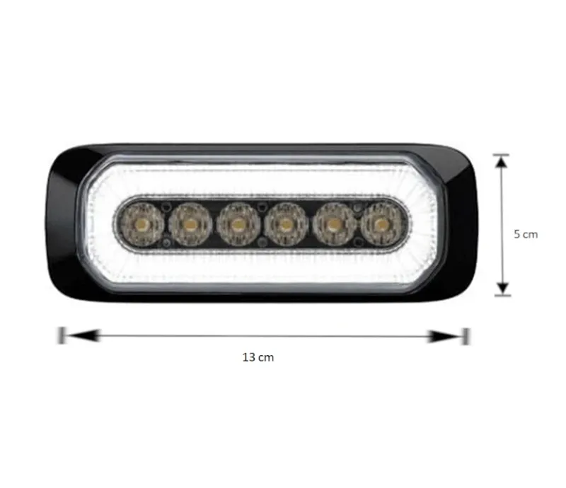 24LED Лед Диоден 12-24V Габарит Маркер Токос + аварийна блиц бяла светлина мигаща за камион бус ван каравана платформа кемпер пътна помощ - 1