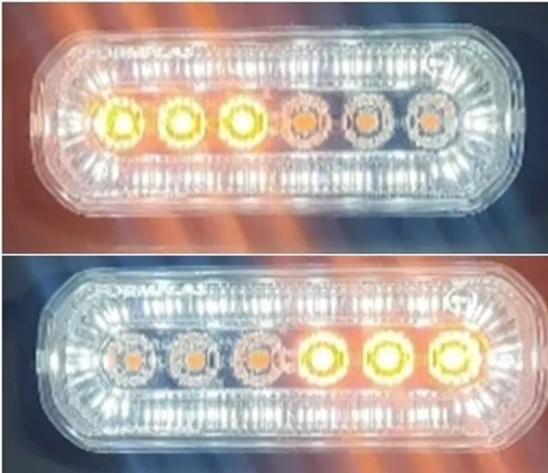 24LED Лед Диоден 12-24V Габарит Маркер Токос с бяла светлина + аварийна блиц оранжева светлина мигаща за камион бус ван каравана платформа кемпер пътна помощ - 1