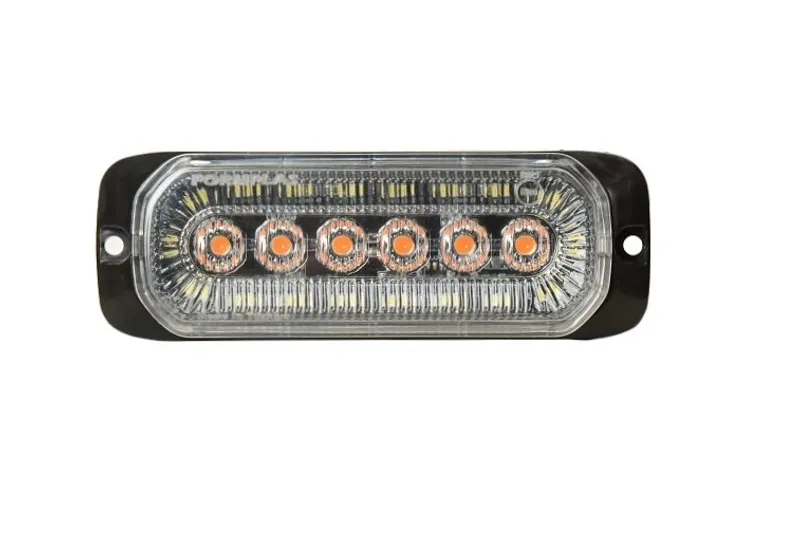 24LED Лед Диоден 12-24V Габарит Маркер Токос с бяла светлина + аварийна блиц оранжева светлина мигаща за камион бус ван каравана платформа кемпер пътна помощ - 0