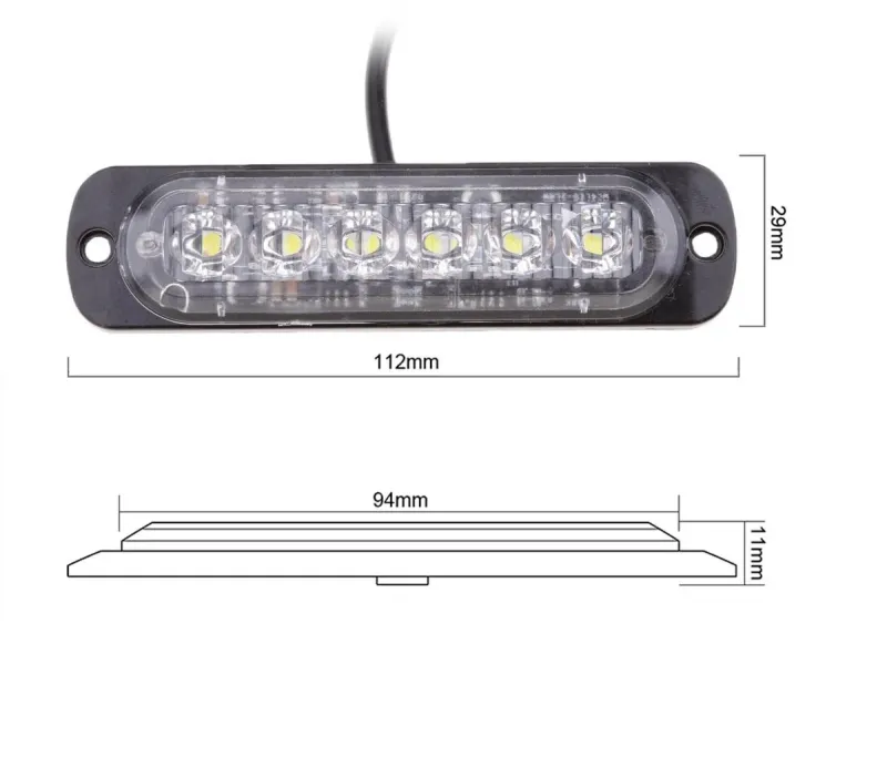 LED Лед Диоден 12-24V Габарит Маркер Токос за камион бус ван каравана платформа кемпер бял 112 x 29mm - 2
