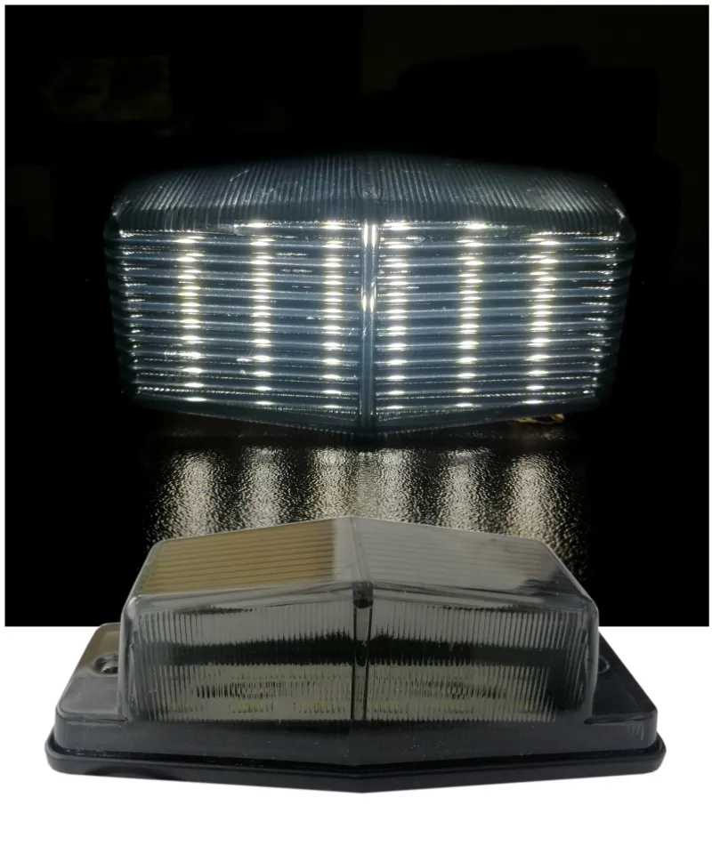 1 брой LED Лед Диоден Бял Габарит с Двойно опушено Стъкло 12 Диода 12V - 24V За Камион Трактор Багер Селскостопански Машини и др. - 3