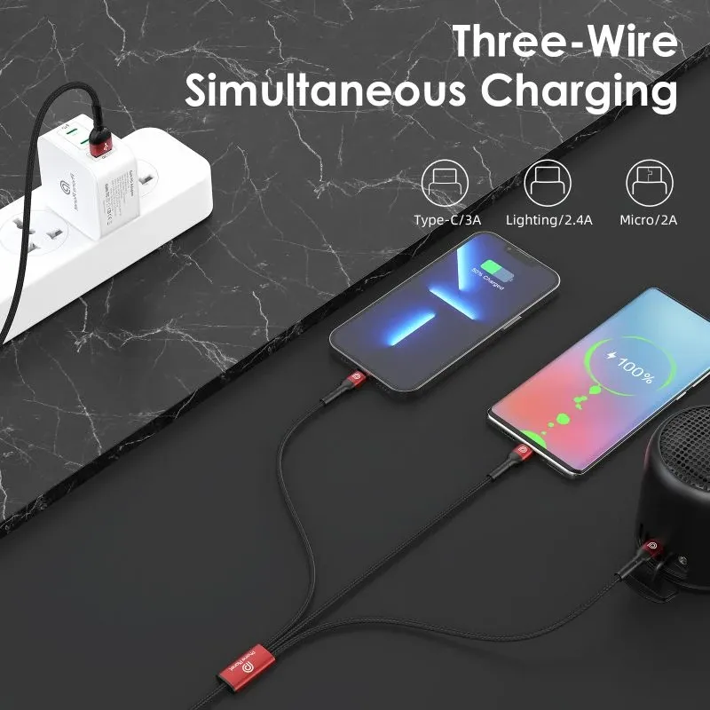 Кабел Phone Planet Универсален 3-в-1 USB кабел 1.2m - 3
