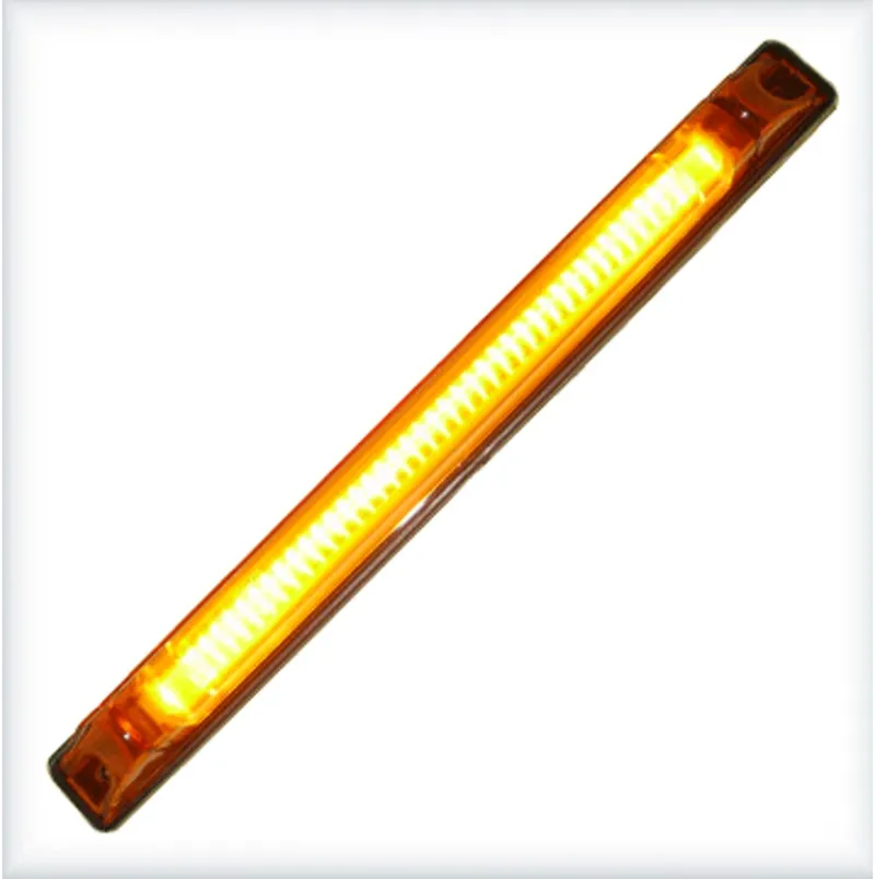 LED Лед Диоден Габарит Маркер, Оранжев, 25,5cm, 12V - 24V, E-Mark - 0