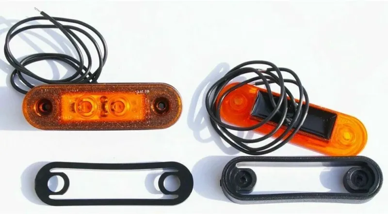 LED Светодиоден Габарит, Маркер, Токос, Оранжев, Овален, Е-Mark, 3 LED, 12V-24V, 8 см - 3