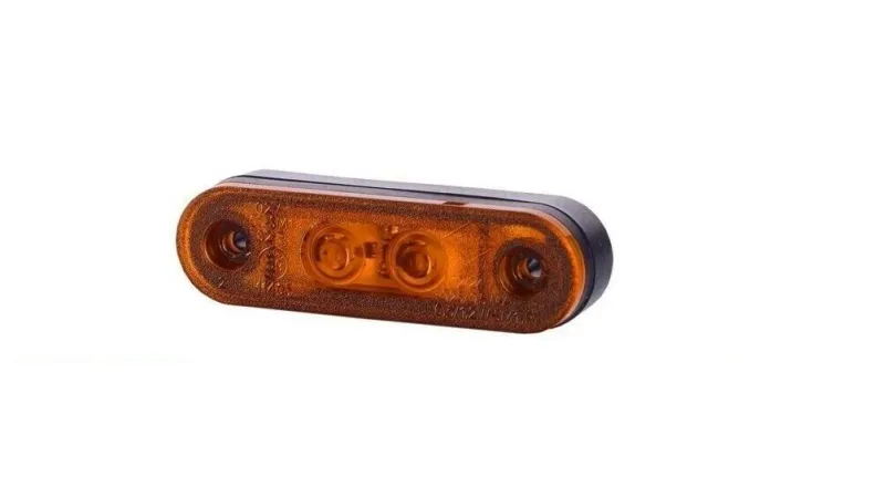LED Светодиоден Габарит, Маркер, Токос, Оранжев, Овален, Е-Mark, 3 LED, 12V-24V, 8 см - 0