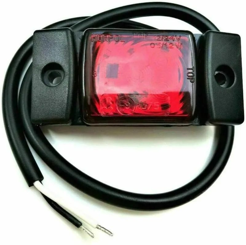 LED Светодиоден Габарит, Маркер, Токос, Червен, Е-Mark, 3 LED, 12V-24V, 7.3 см - 3
