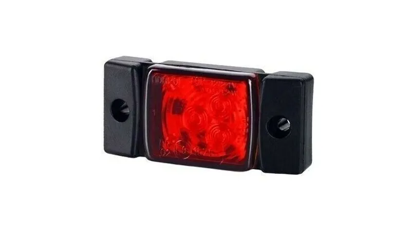 LED Светодиоден Габарит, Маркер, Токос, Червен, Е-Mark, 3 LED, 12V-24V, 7.3 см - 0