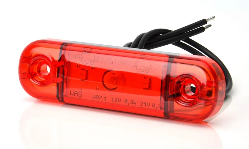 LED Светодиоден Габарит, Маркер, Токос, Червен, Е-Mark, 3 LED, 12V-24V, 8,4 см - 4