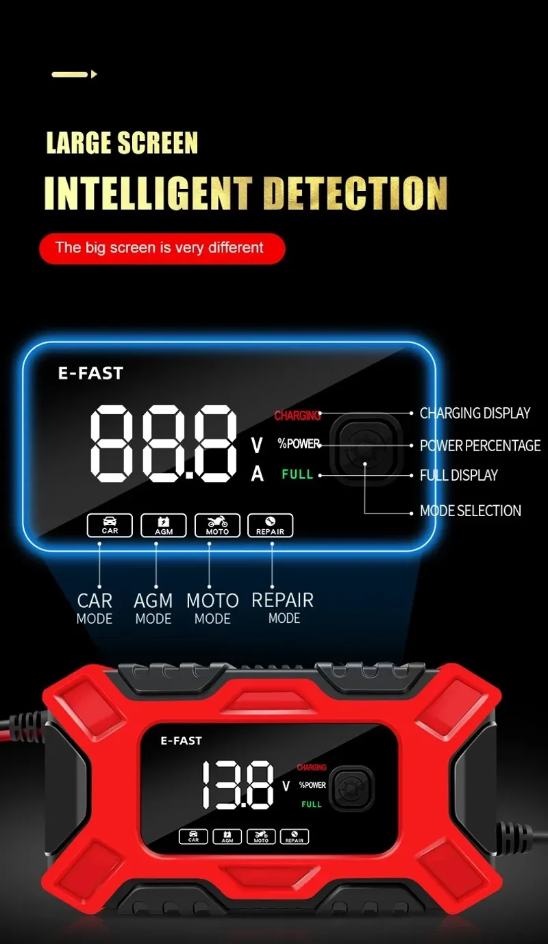 Автоматично Smart Смарт Импулсно Зарядно за Акумулатор 12V 6A - 4
