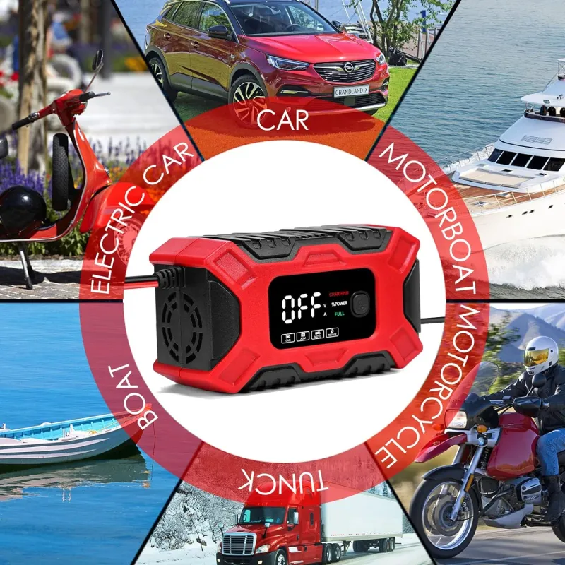 Автоматично Smart Смарт Импулсно Зарядно за Акумулатор 12V 6A - 7