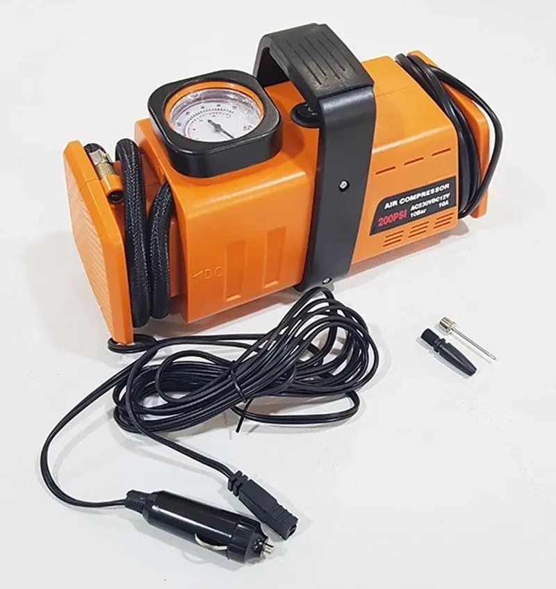 Компресор за помпане на гуми 10 Bar 12V и 220V подходящ за автомобили бусове джипове скутери велосипеди и др. - 2