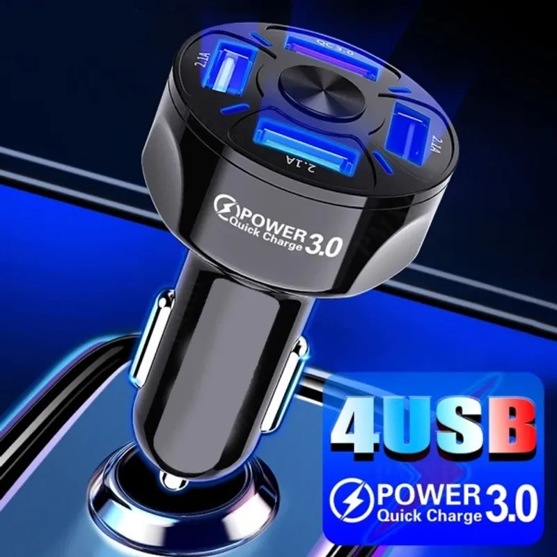 Универсално USB зарядно с 4 порта 12V-24V Quick Charge 3 - 0
