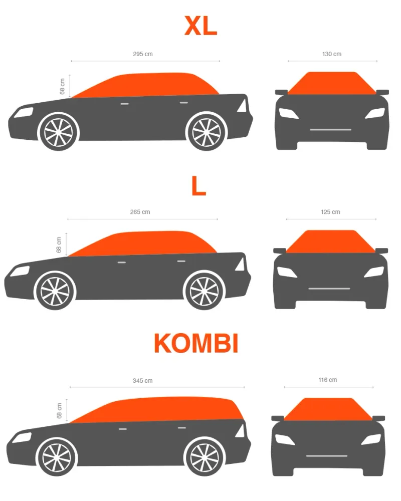 Водоустойчиво висококачествено покривало полукалъф за автомобил размер XL ХЛ 295 cm x 130 cm сив CarPassion - 1