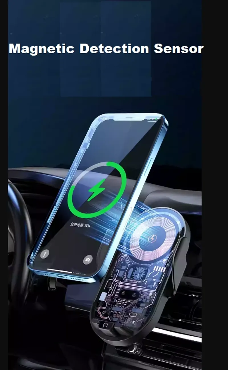 Smart Поставка стойка държач за телефон с безжично зарядно Wireless Charger за автомобил - 6